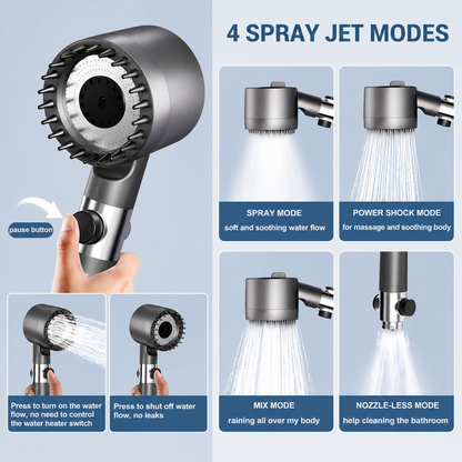 AquaForce™ High-Pressure Shower Head (3 Modes) | 50% OFF Today