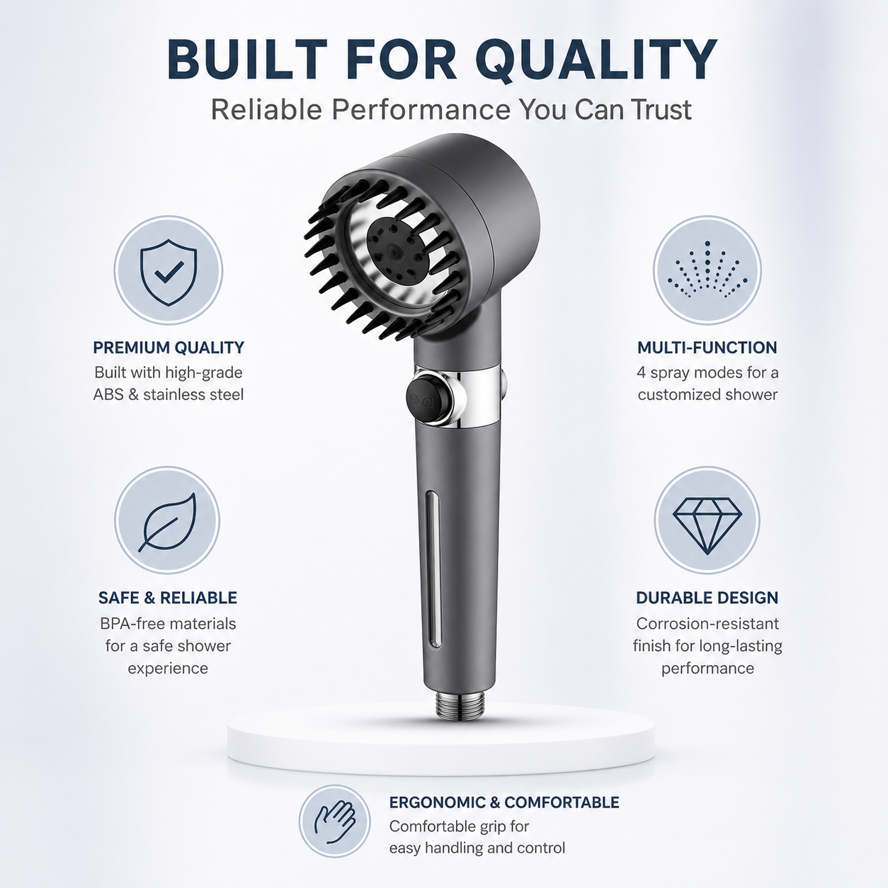AquaForce™ High-Pressure Shower Head (3 Modes) | 50% OFF Today