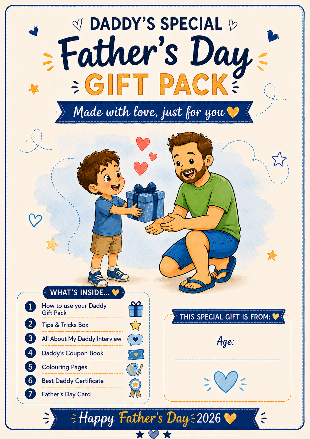 My Daddy & Me – Father’s Day Printable Gift Kit - 50% OFF Only Today