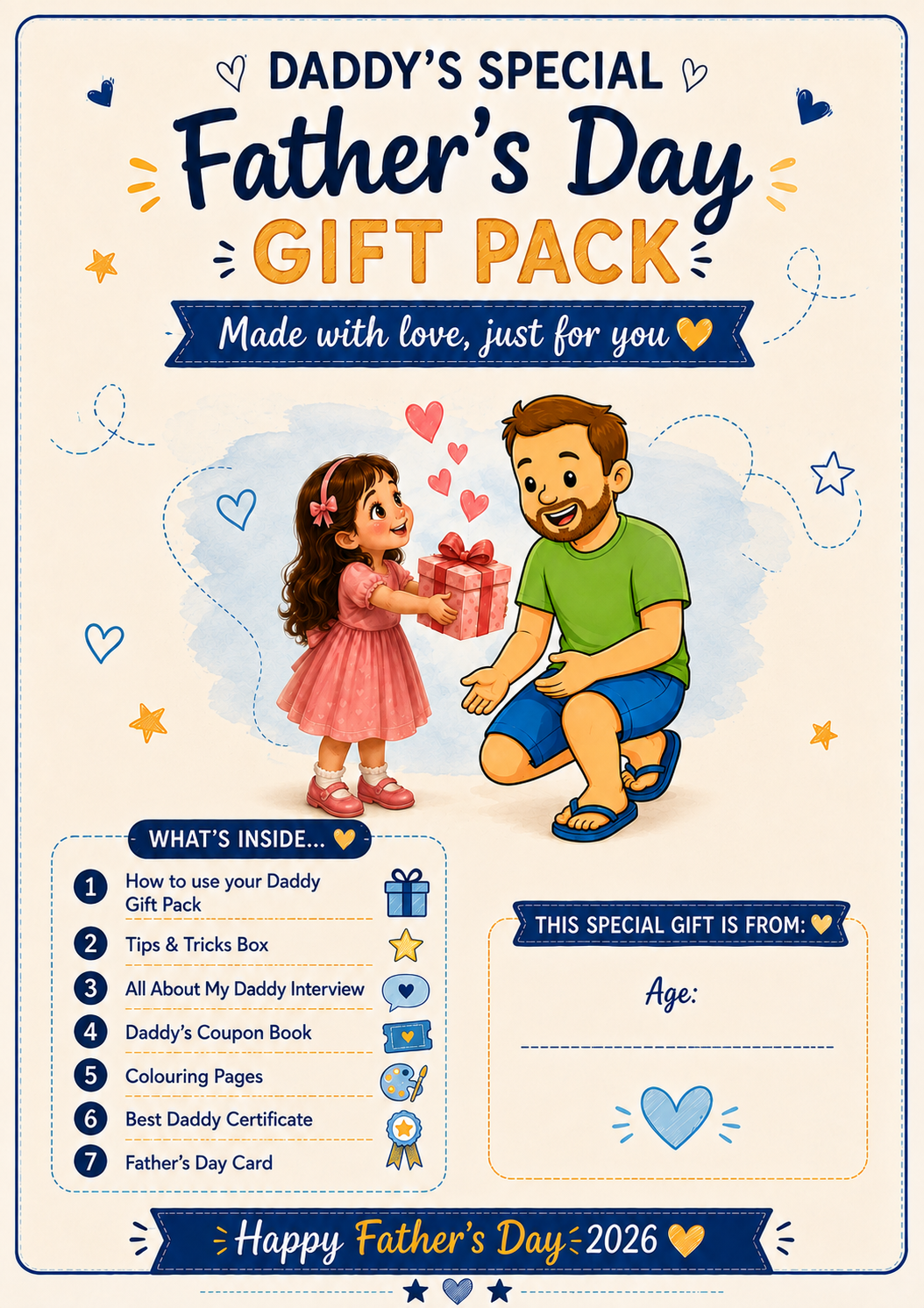 My Daddy & Me – Father’s Day Printable Gift Kit - 50% OFF Only Today