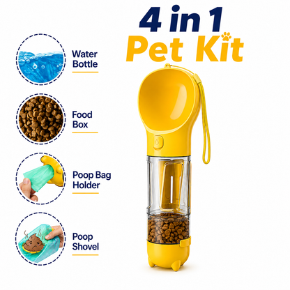 Dog Travel Bottle – 4-in-1 Water, Food & Waste Companion - 50% OFF Only Today