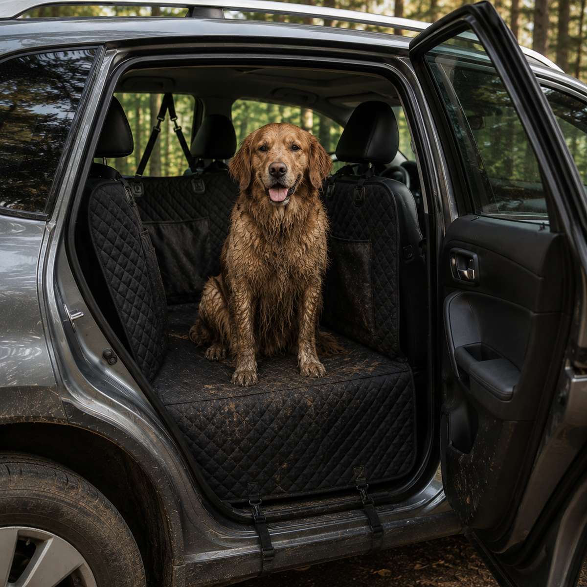 Dog Car Hammock – Hard Bottom Back Seat Extender Waterproof - 50% OFF Today Only