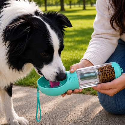 Dog Travel Bottle – 4-in-1 Water, Food & Waste Companion - 50% OFF Only Today