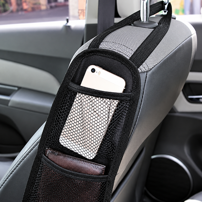 Car Seat Side Hanging Bag - Storage Organizer Mesh Pocket
