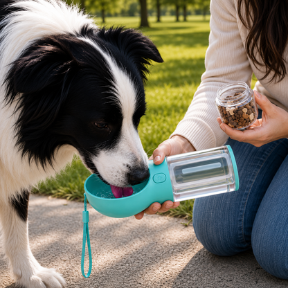 Dog Travel Bottle – 4-in-1 Water, Food & Waste Companion - 50% OFF Only Today