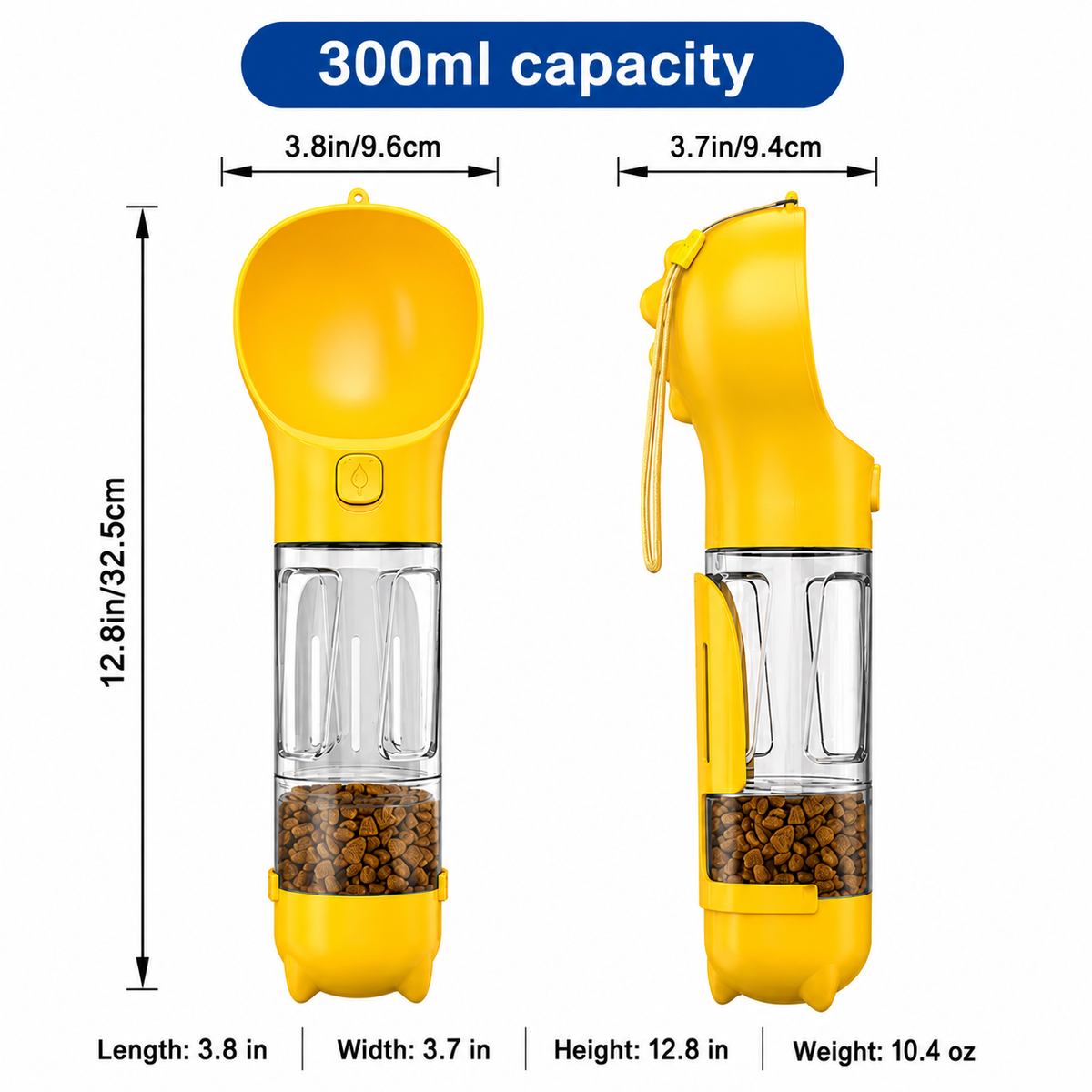 Dog Travel Bottle – 4-in-1 Water, Food & Waste Companion - 50% OFF Only Today
