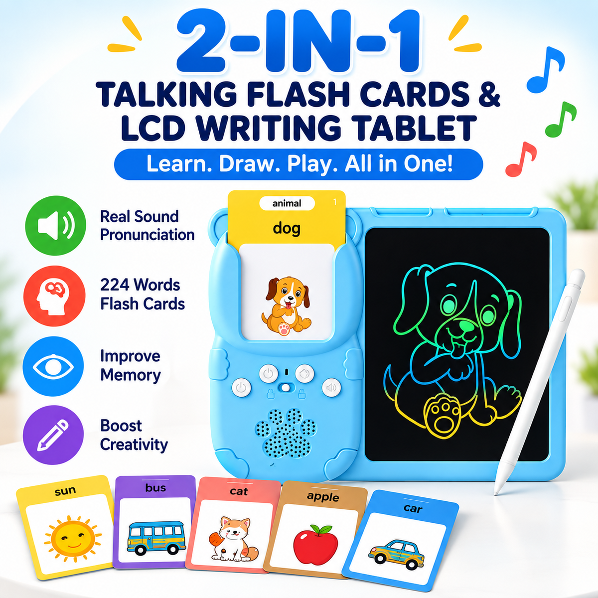TinyTalk Pro Flash Card and Writing Pad  - 60% OFF Only Today