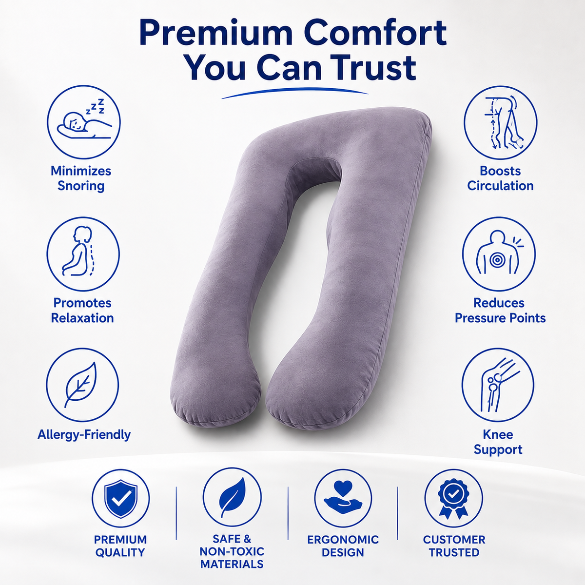 Pregnancy & Full Body Support Pillow - 50% OFF Today Only