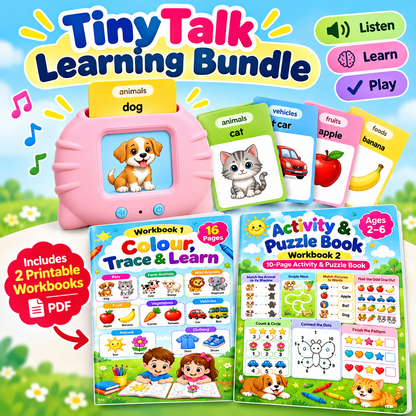 TinyTalk Flash Card Learning Toy + 2 Free Gifts- 50% OFF Only Today