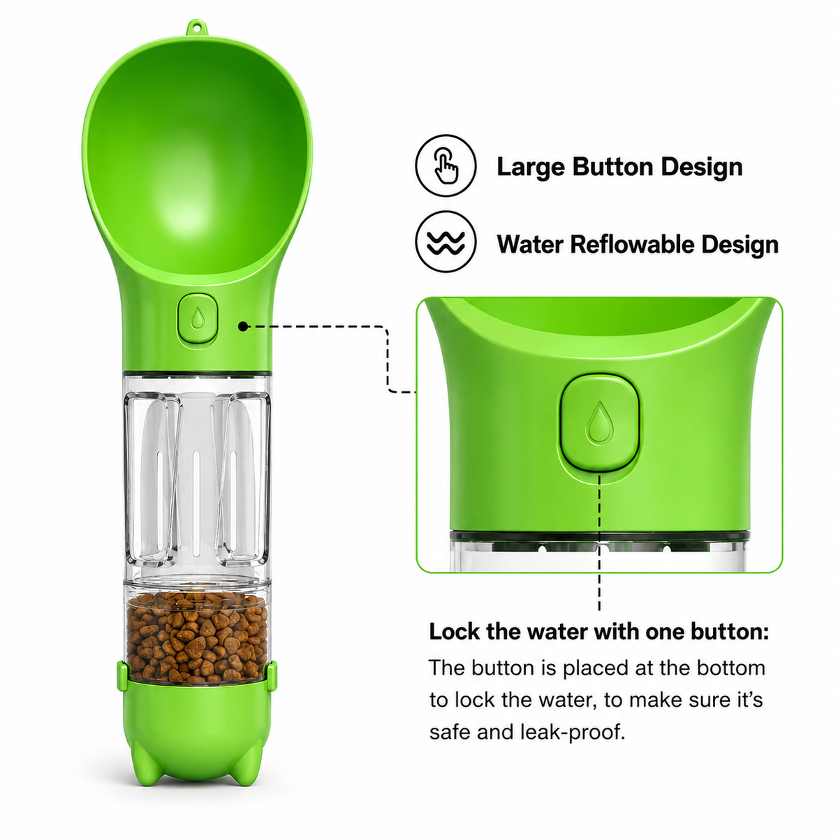Dog Travel Bottle – 4-in-1 Water, Food & Waste Companion - 50% OFF Only Today