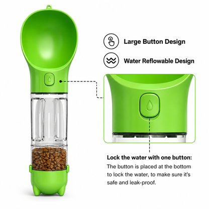 Dog Travel Bottle – 4-in-1 Water, Food & Waste Companion - 50% OFF Only Today